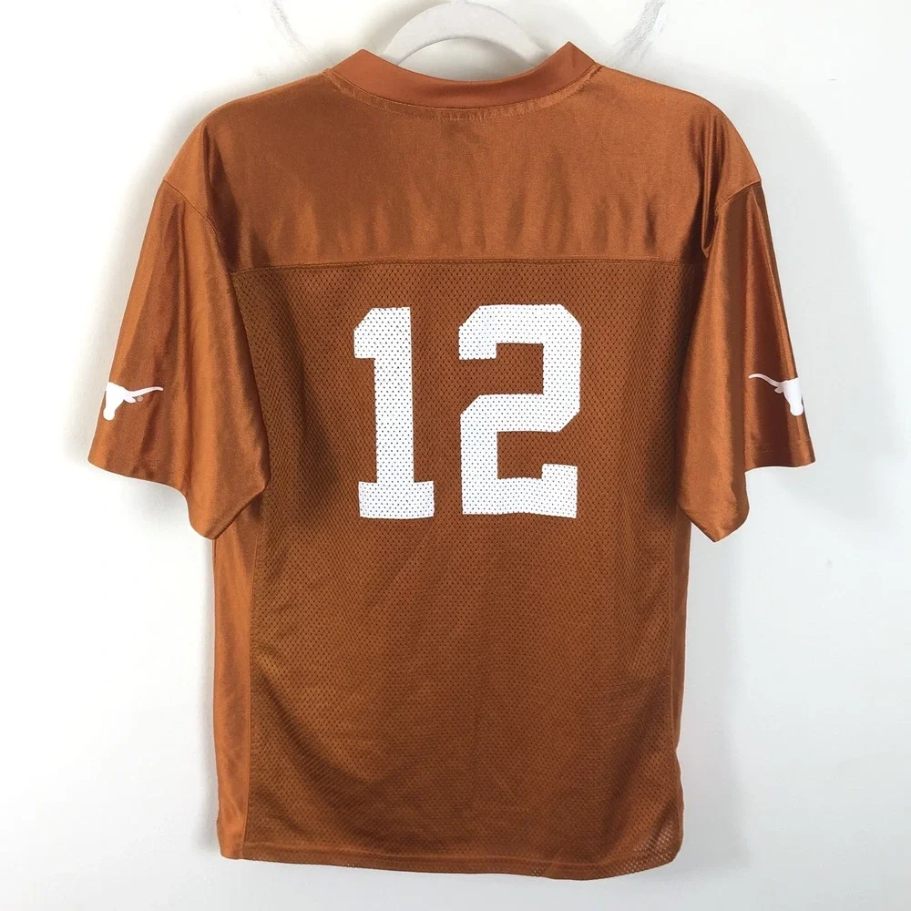 University Of Texas Longhorns NCAA #12  Jersey Sz Youth (14/16) Orange Football